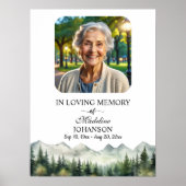 Bergen en bomen vieren begrafenis poster (Voorkant)