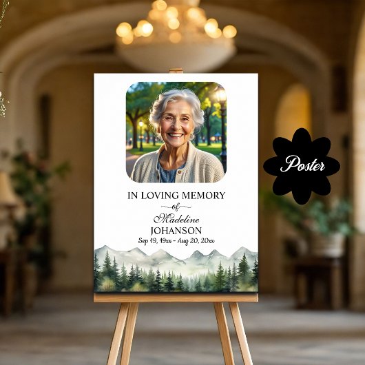 Bergen en bomen vieren begrafenis poster