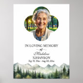 Bergen en bomen vieren begrafenis poster (Voorkant)