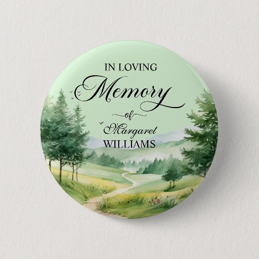 Bergen en bomen vieren begrafenis ronde button 5,7 cm (Voorkant)