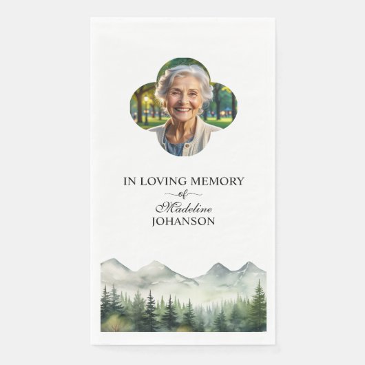 Bergen en bomen vieren begrafenis servet (Voorkant)