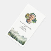 Bergen en bomen vieren begrafenis servet (Hoek)