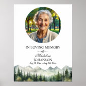 Bergen en Bomen Viering Van Het Leven Funeral Poster (Voorkant)