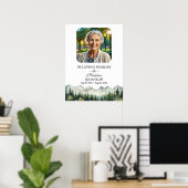 Bergen en Bomen Viering Van Het Leven Funeral Poster (Thuiskantoor)