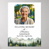Bergen en Bomen Viering Van Het Leven Funeral Poster (Voorkant)