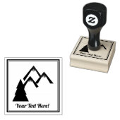 Bergen en boom rubberstempel (Gestempeld)