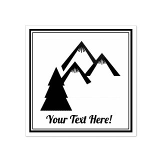 Bergen en boom rubberstempel