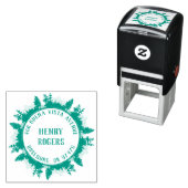 Bergen en Bos Bomen Rond Terugkeeradres Zelfinktende Stempel (In situ)