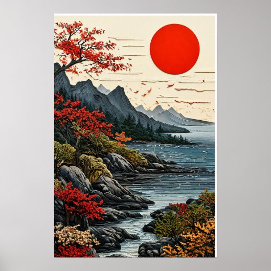 Bergen en bos poster (Voorkant)