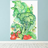 Bergen en Broccoli Canvas Afdruk (Insitu (Houten vloer))