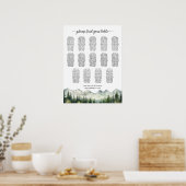 Bergen en Dennen 14 Tafels Trouwstoelen Poster (Keuken)