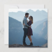 Bergen en Fotosjabloon Vierkante bruiloft Kaart (Voorkant)