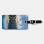 Bergen en het meer Schilderachtig Natuur Foto Bagagelabel (Voorkant horizontaal)