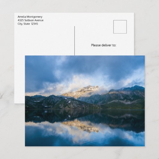 Bergen en het meer Schilderachtig Natuur Foto Briefkaart (Voorkant / Achterkant)