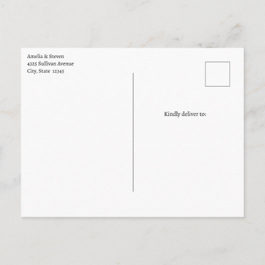 Bergen en het meer Schilderachtig Natuur Foto Brui Aankondigingskaart (Achterkant)