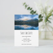 Bergen en het meer Schilderachtig Natuur Foto Brui Aankondigingskaart (Staand voorkant)