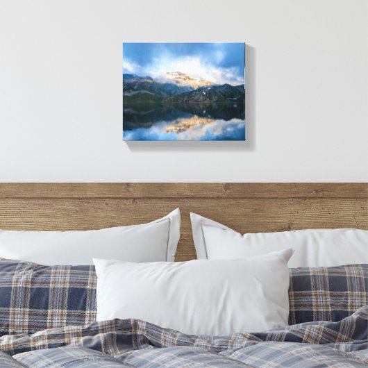 Bergen en het meer Schilderachtig Natuur Foto Canvas Afdruk (Insitu (Slaapkamer))