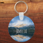 Bergen en het meer Schilderachtig Natuur Foto Sleutelhanger (Voorkant)