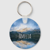 Bergen en het meer Schilderachtig Natuur Foto Sleutelhanger (Achterkant)
