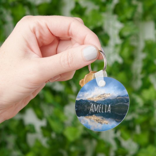 Bergen en het meer Schilderachtig Natuur Foto Sleutelhanger (Hand)