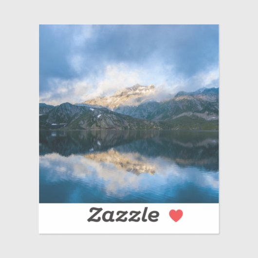 Bergen en het meer Schilderachtig Natuur Foto Sticker (Vel)