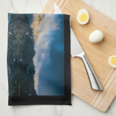 Bergen en het meer Schilderachtig Natuur Foto Theedoek (Quarter Fold)