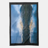 Bergen en het meer Schilderachtig Natuur Foto Theedoek (Verticaal)