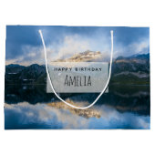 Bergen en het meer Schilderachtig Natuur Foto Verj Groot Cadeauzakje (Achterkant)