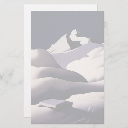 Bergen en heuvels van sneeuw in de winter briefpapier (Voorkant / Achterkant)