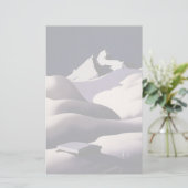 Bergen en heuvels van sneeuw in de winter briefpapier (Staand voorkant)