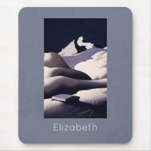 Bergen en heuvels van sneeuw in de winter muismat