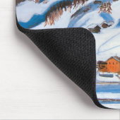 Bergen en huizen in het sneeuwlandschap muismat (Hoek)