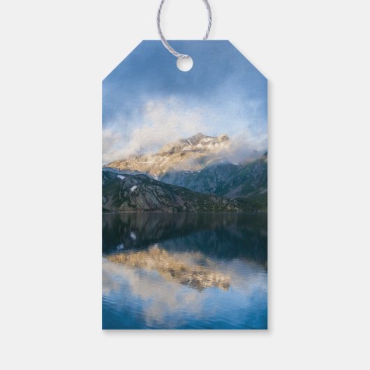 Bergen en Lake Natuur Verjaardag Dank u Cadeaulabel (Achterkant)