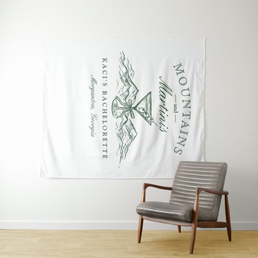 Bergen en Martinis Bachelorette Achtergrond Wandkleed (In Situ (horizontaal))