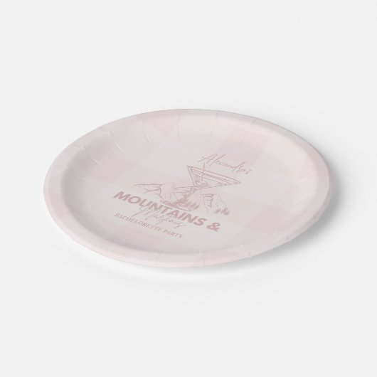 Bergen en Martinis Bachelorette Papieren Bordje (Gekanteld)