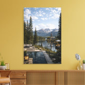 Bergen en meer canvas afdruk (Insitu (Woonkamer))