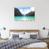 Bergen en meer Landschap Foto Psalm 121 Canvas Afdruk (Insitu (Slaapkamer))