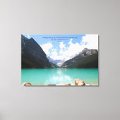 Bergen en meer Landschap Foto Psalm 121 Canvas Afdruk (Voorkant)