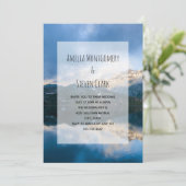 Bergen en meer Schilderachtig Natuur bruiloft Kaart (Staand voorkant)