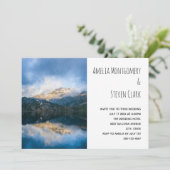 Bergen en meer Schilderachtig Natuur bruiloft Kaart (Staand voorkant)