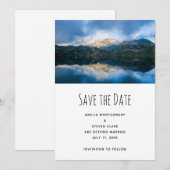 Bergen en meer Schilderachtig Natuur bruiloft Save The Date (Voorkant / Achterkant)