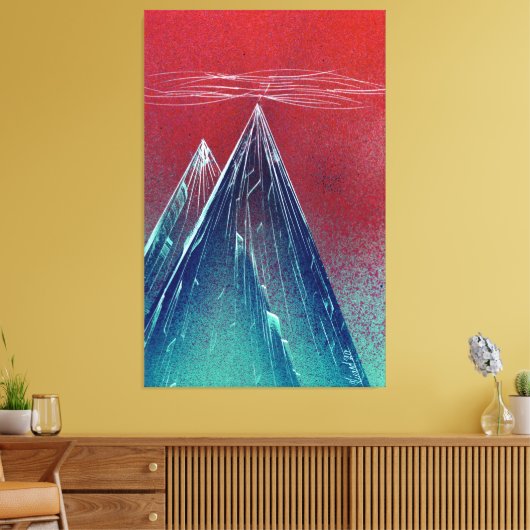 Bergen en Mist op grote hoogte Canvas Afdruk (Insitu (Woonkamer))