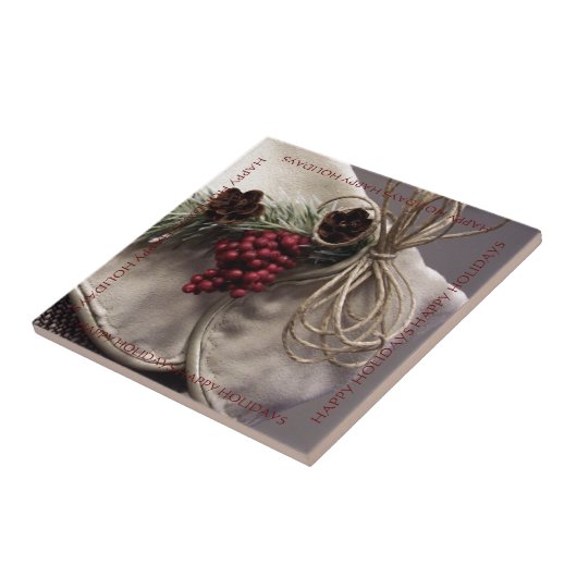 Bergen en Pinecones Tegeltje (Zijkant)