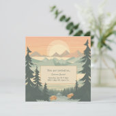 Bergen en Pinetree  Uitnodiging (Staand voorkant)