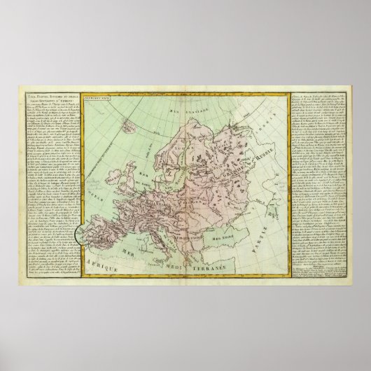 Bergen en rivieren in Europa Poster (Voorkant)