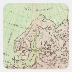 Bergen en rivieren in Europa Vierkante Sticker