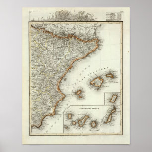 Bergen en rivieren op de Canarische Eilanden Poster