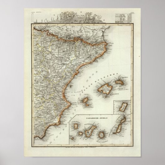 Bergen en rivieren op de Canarische Eilanden Poster (Voorkant)