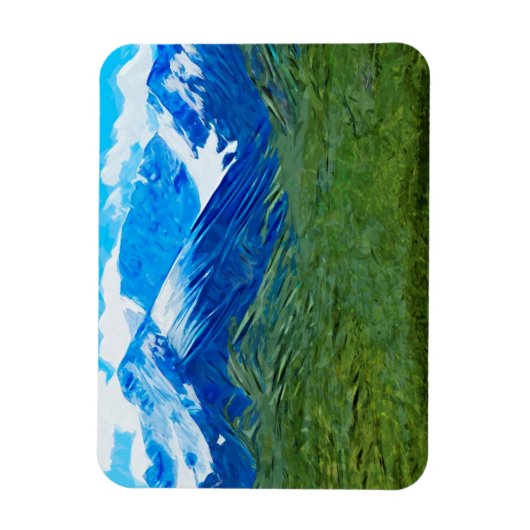 Bergen en Sky op Denali Alaska Abstract Magneet (Verticaal)