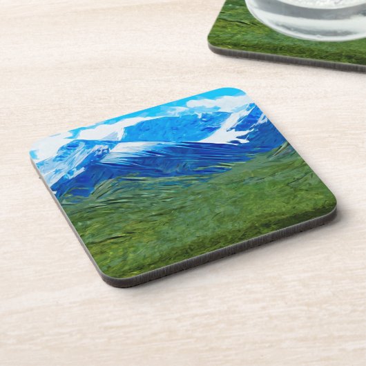 Bergen en Sky op Denali Alaska Abstract Onderzetter (Linkerzijde)